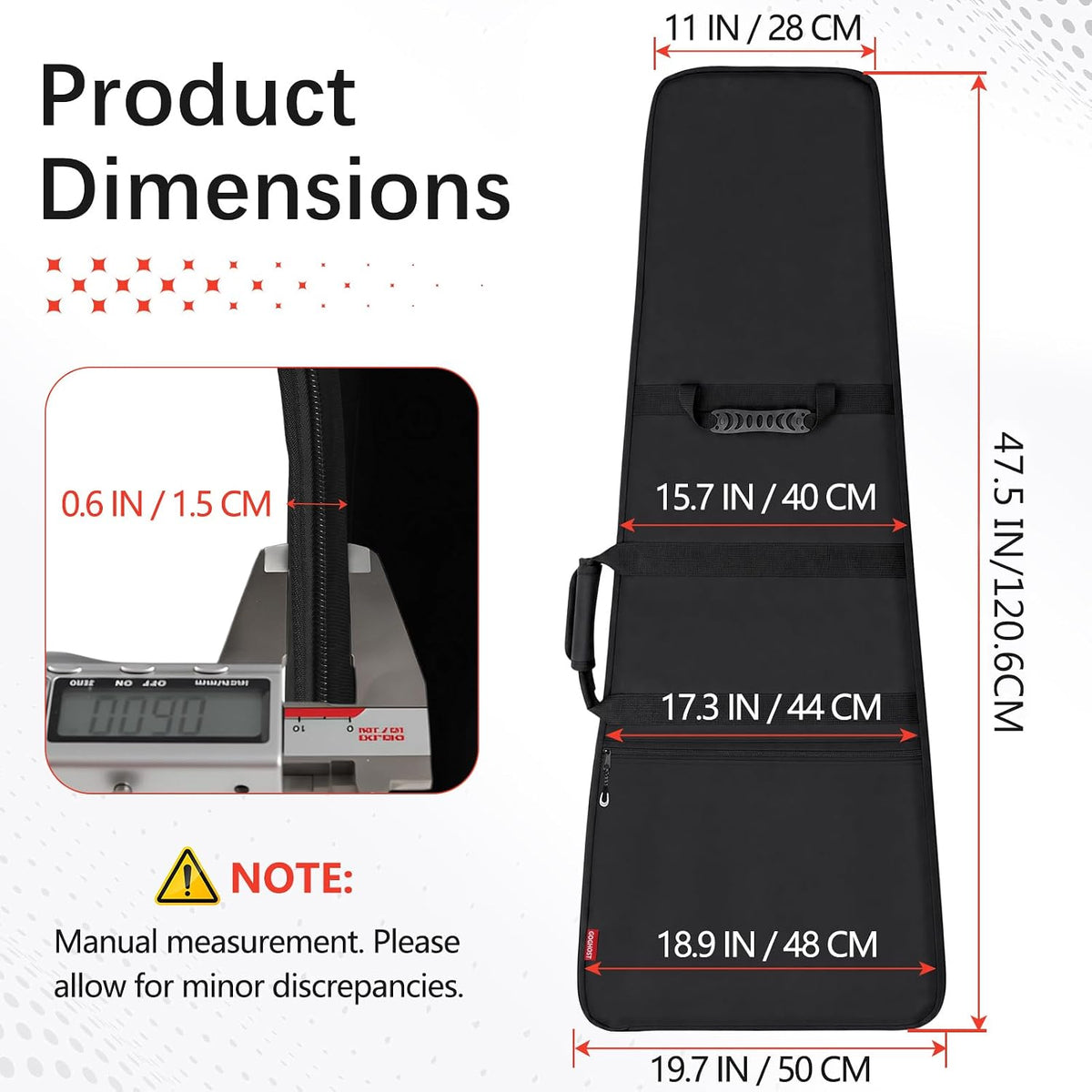 Electric Guitar Gig Bag 0.6" Thick Foam Padded Water-Resistant | Padding Adjustable Backpack Straps Soft Case Fits