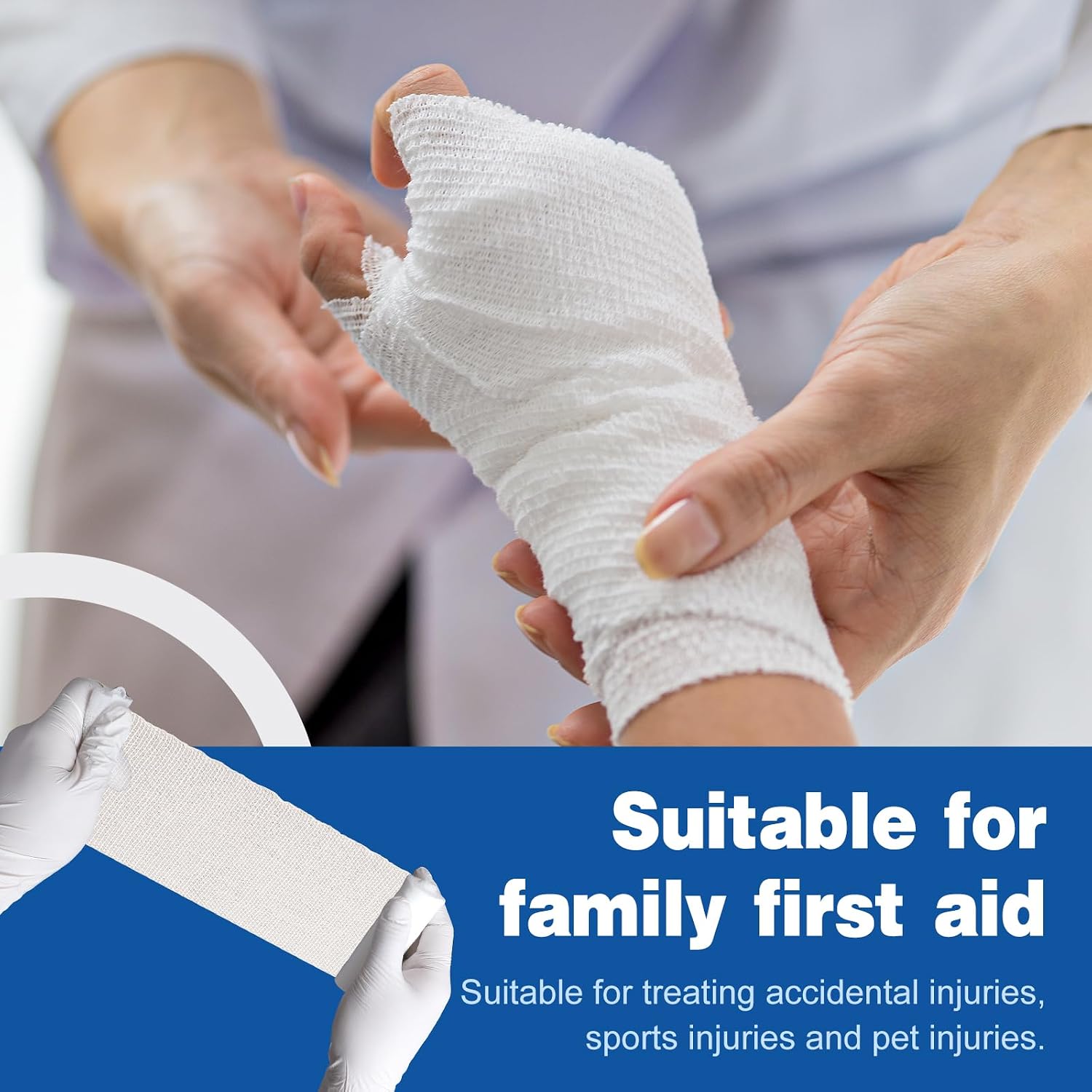 25 Pack Gauze Rolls Bandages, 3 in x 4.1 Yards, Premium Medical Supplies & First Aid Supplies, Bandage Wrap Vet Wrap
