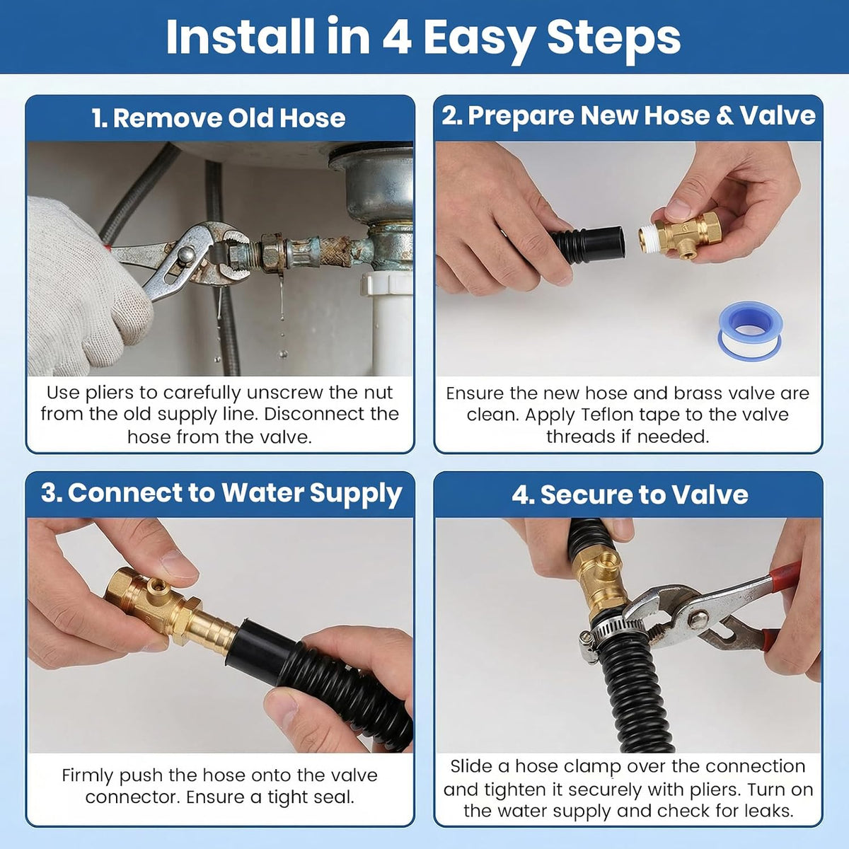 W10878507 Dishwasher Inlet Hose - 26-inch long dishwasher hose, compatible with Whirlpool, Kenmore, KitchenAid, and Maytag dishwashers. Replaces GU2300XTVT0, GU3200XTVY2, WDTA50SAHZ0