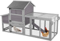 Chicken Coop for 2-4 Chickens,Outdoor Chicken House with Wheels, Nesting Box, Leakproof Pull-on Tray and UV-Resistant