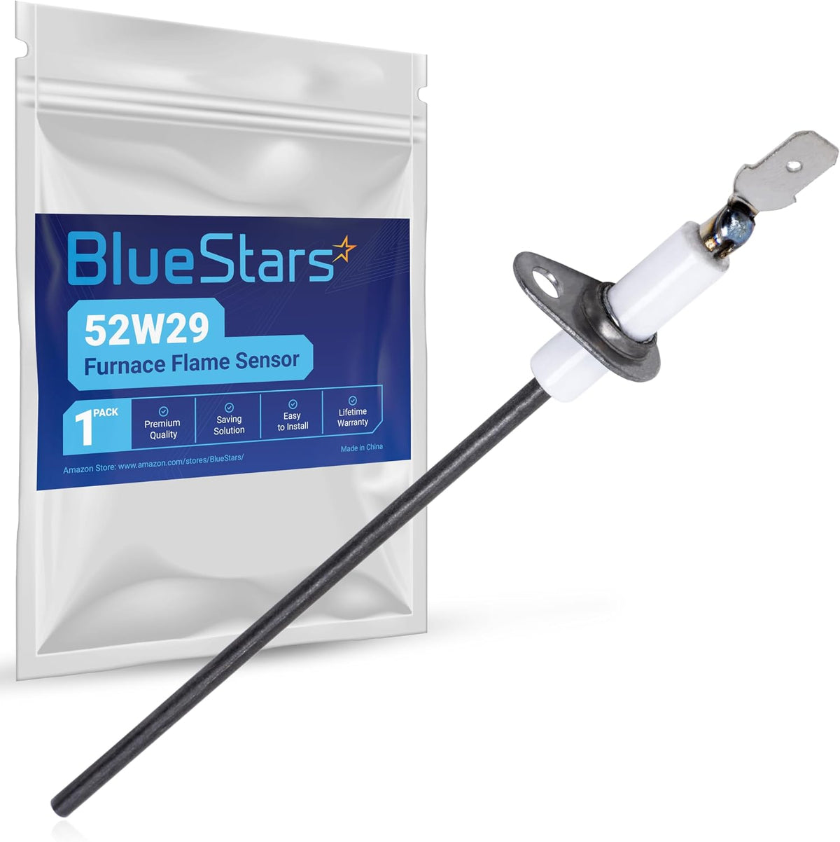 BlueStars 52W29 Furnace Flame Sensor for Lennox Armstrong Ducane