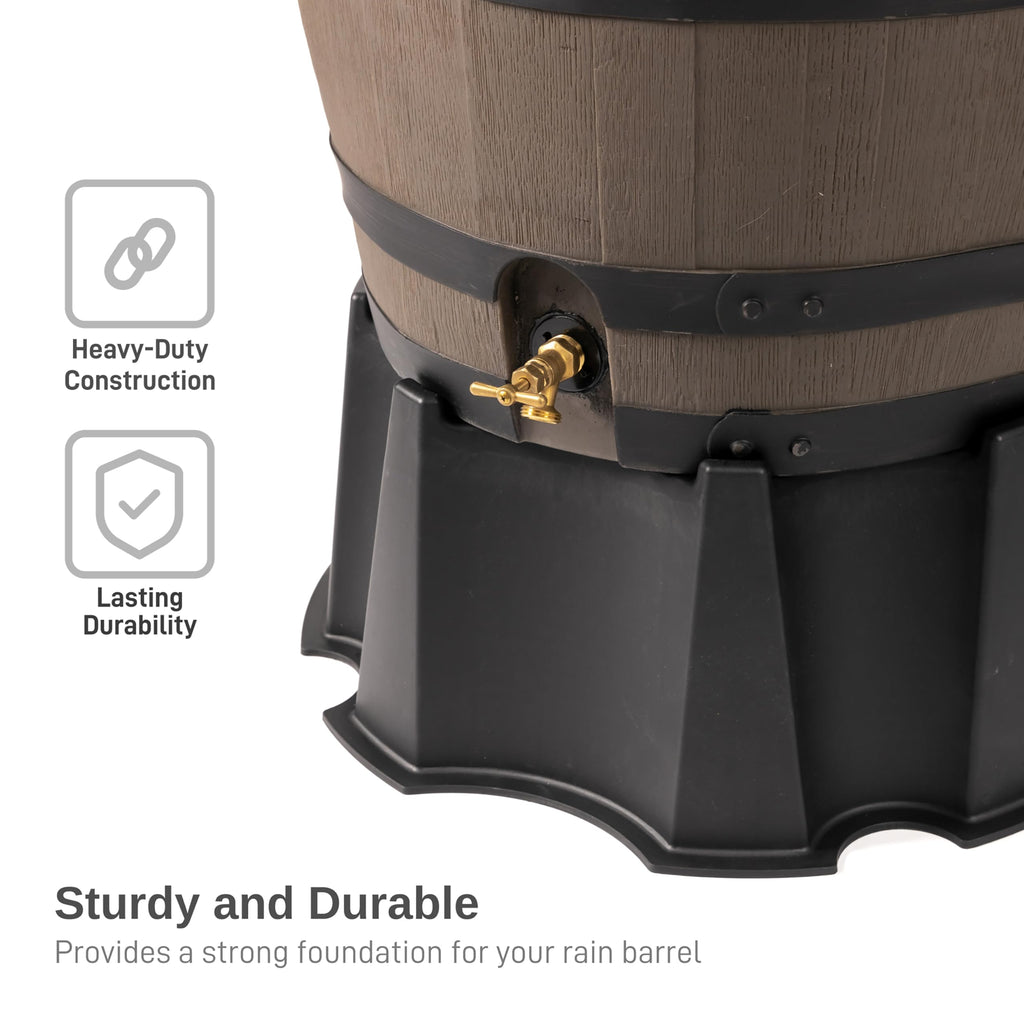 55-Gallon Rain Barrel Stand, Made from 100% Recycled Material, Black