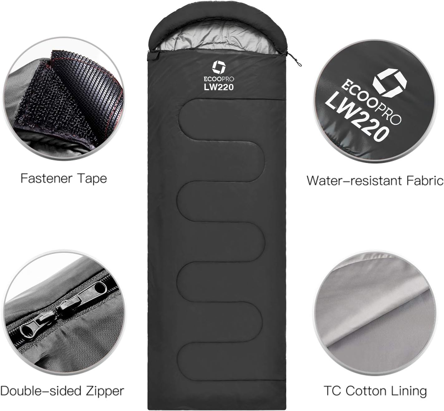 Warm Weather Sleeping Bag - Portable, Waterproof, Compact Lightweight, Comfort with Compression Sack - Great for