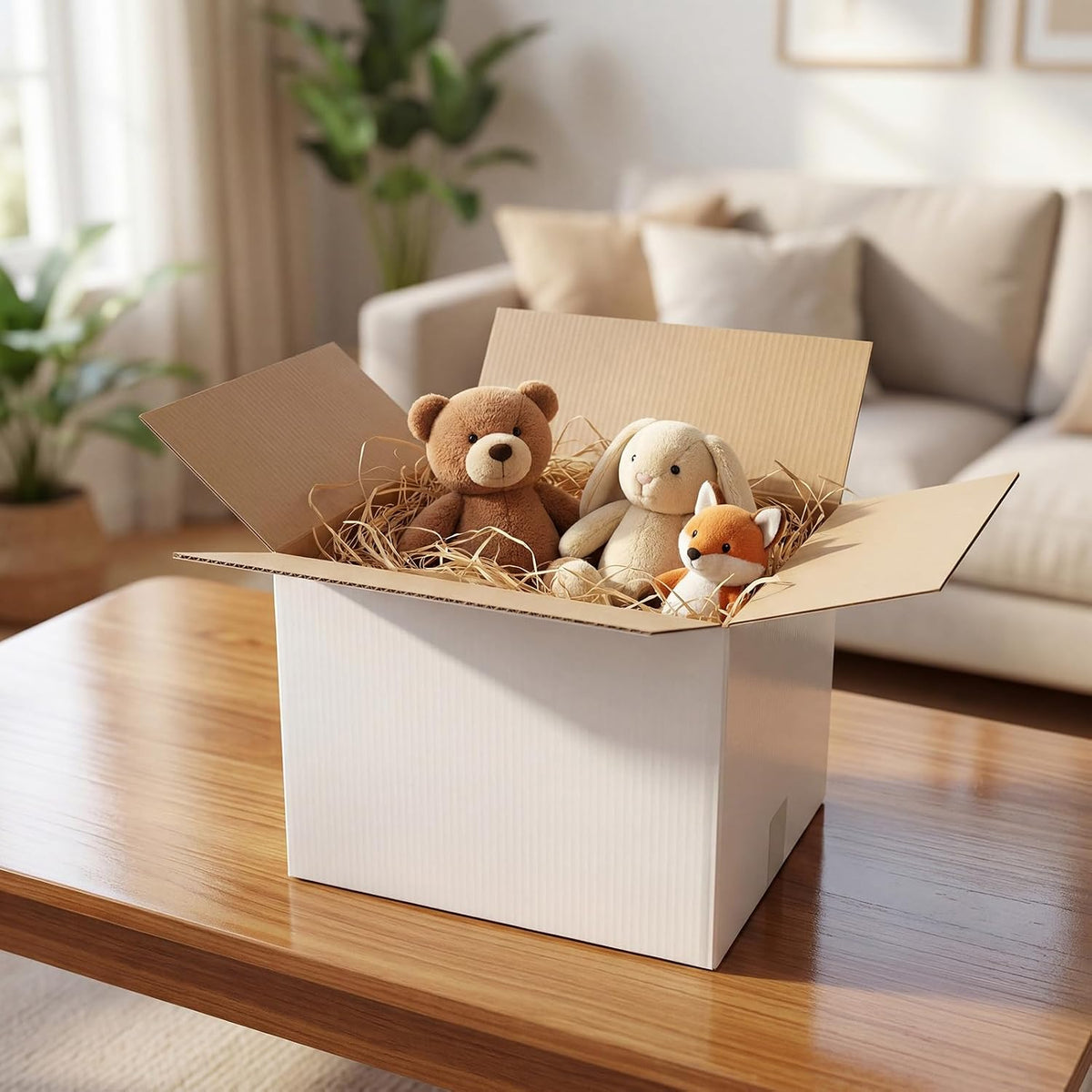 10 Packs 12x10x10 Large Thin White Shipping Boxes