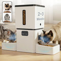 Automatic Cat Feeder for 2 Cats with Dual Bowls & Two HD Cameras