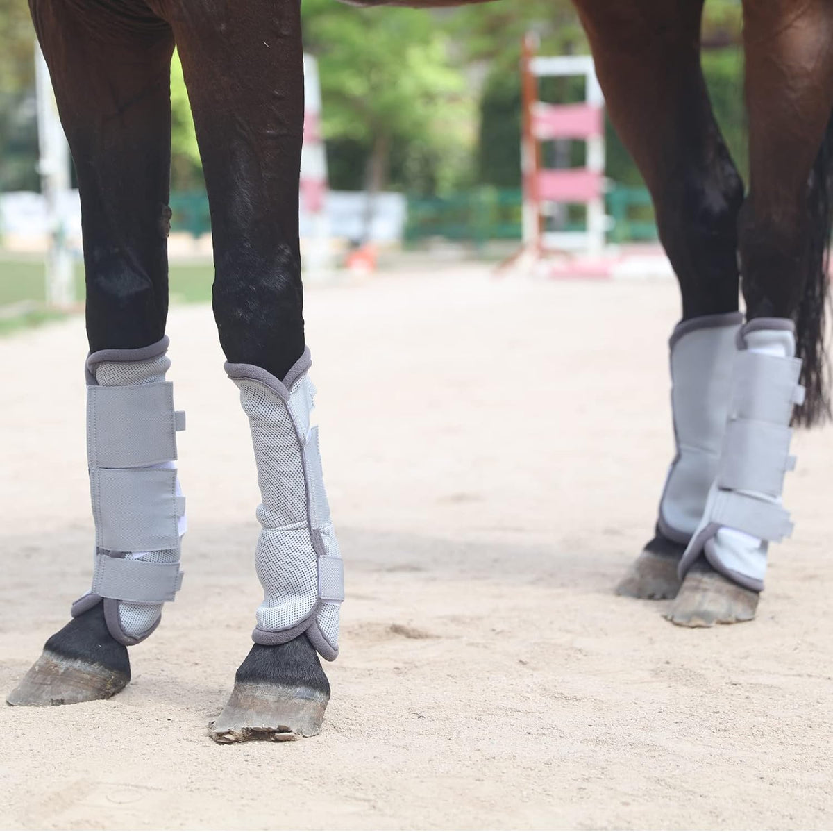 Horse Fly Boots Set of 4, Breathable Mesh Fly Boots for Horses