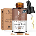 Self Tanning Drops - USA Made with Natural & Organic Ingredients | Medium Face Tanning Drops to Add to Lotion