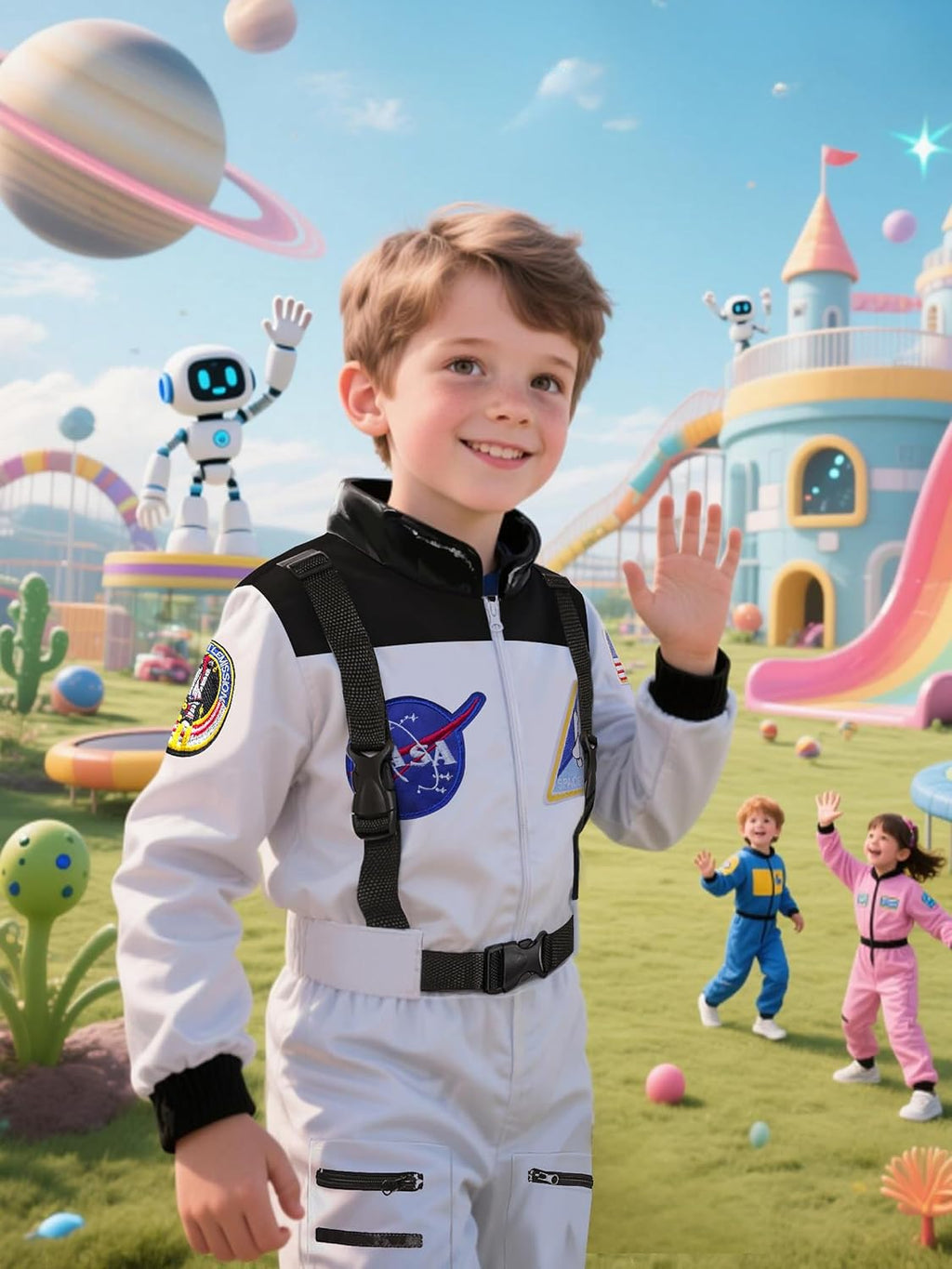 Kids Astronaut Costume for Boys Girls Space Jumpsuit