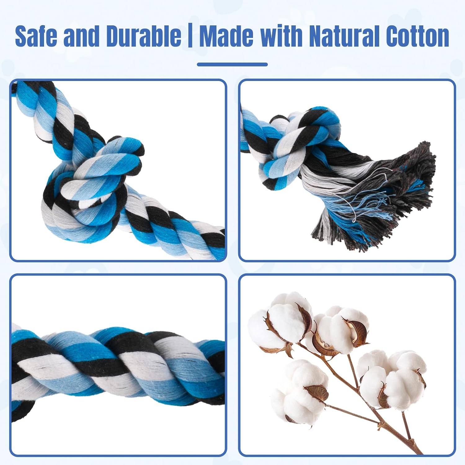 Dog Rope Toys for Aggressive Chewers, Interactive Heavy Duty Dog Toys for Medium Large Dogs, Tough Twisted Rope Toy