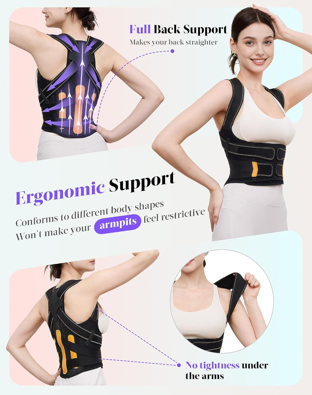 Posture Corrector for Women and Men, 5x Enhanced Support Back Brace, Medium