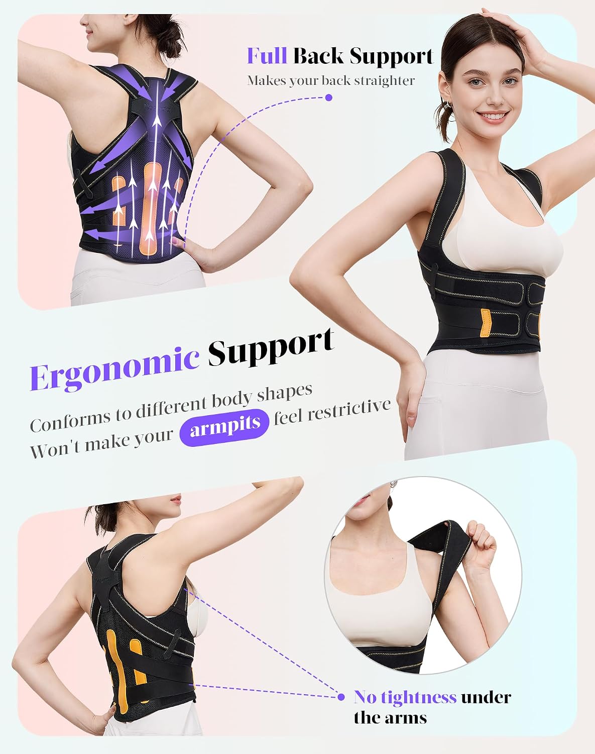 Posture Corrector for Women and Men, 5x Enhanced Support Back Brace, Medium