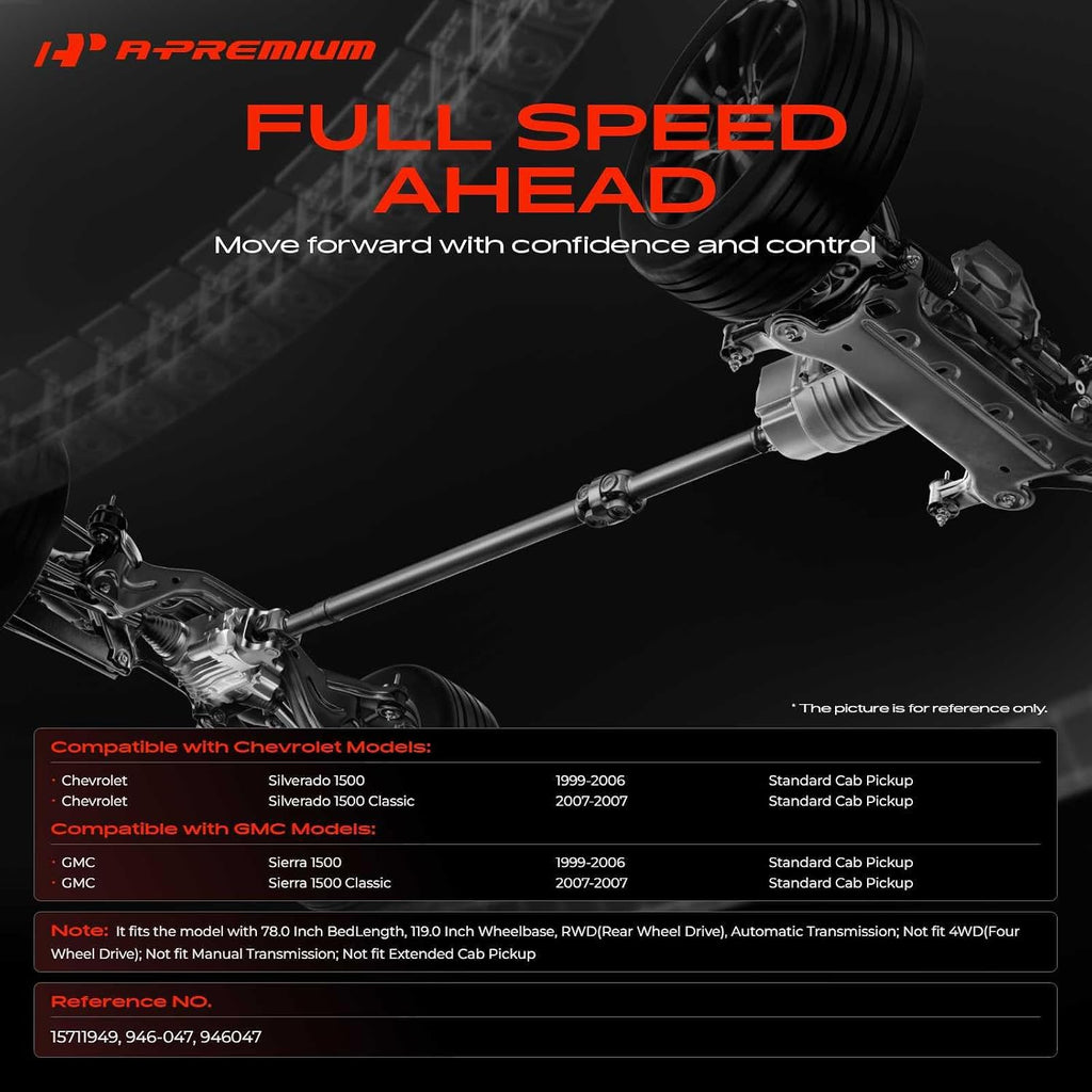 A-Premium 65.12" Rear Drive Shaft Driveshaft Assembly [RWD, Auto]