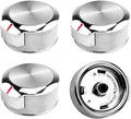 W10823529 Oven Range Control Knob - for Whirlpool KitchenAid Oven Range Stove Knob - Brushed Chrome Stainless Steel Finish - Replaces W11156487 AP6285576 EAP12347719 PS12347719 4546228-4 pcs