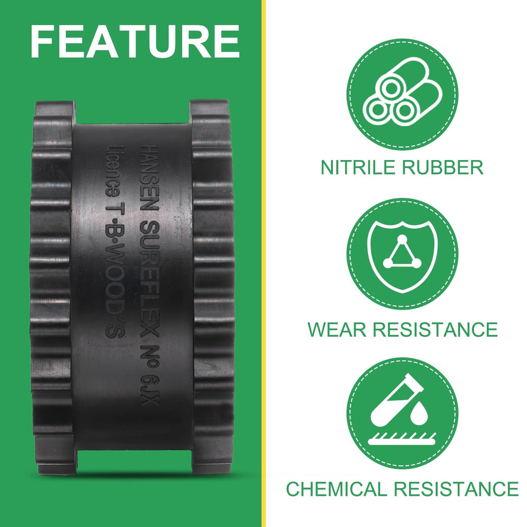 uxcell Coupling Sleeve Elastomer 6JE Gear Sleeve Coupling Insert Solid Design Nitrile Rubber 2.15" ID x 3.74" OD x 1.87" Elastomer Length