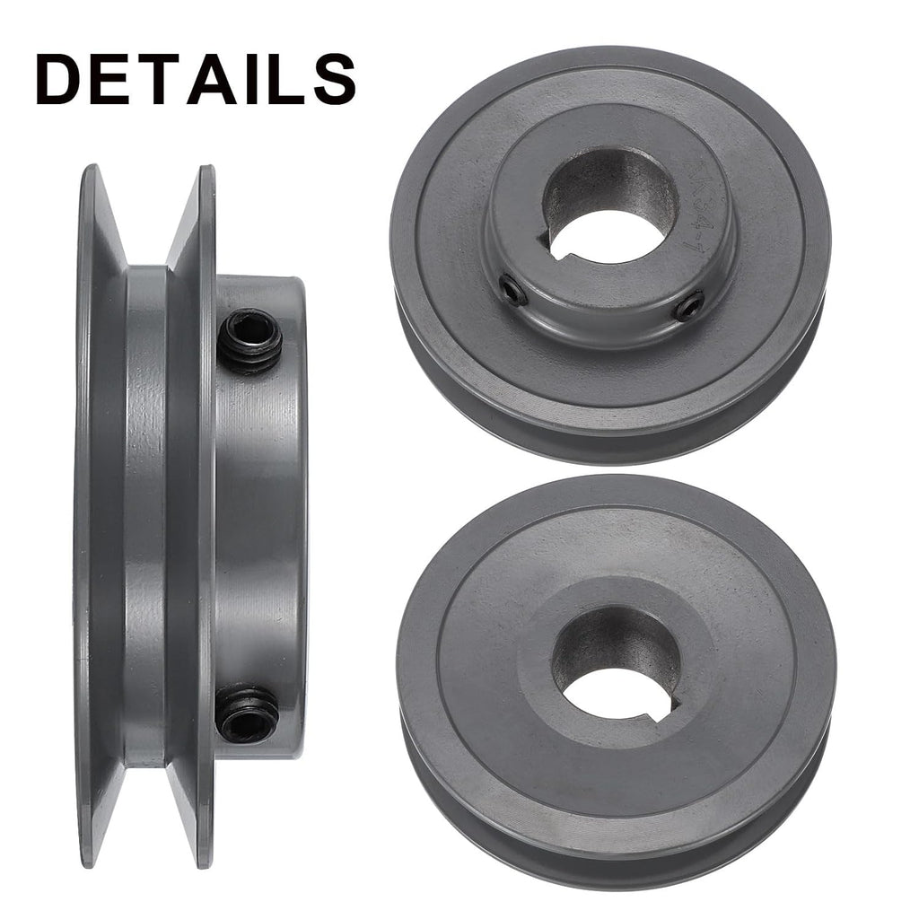uxcell AK34-1 1/8 V-Belt Sheave 1 1/8"Bore 3.45"OD Single Groove Web Sheave