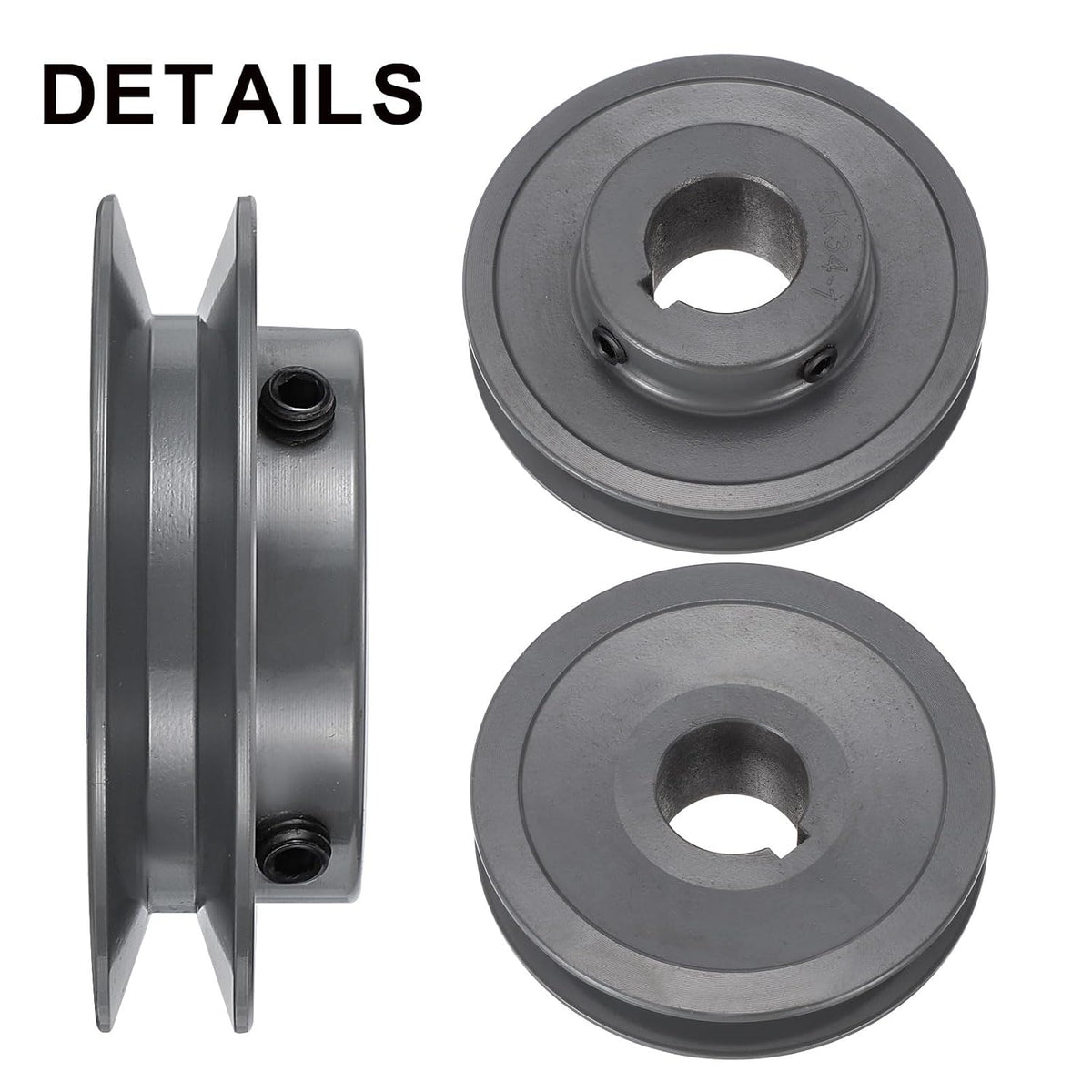 uxcell AK34-1 1/8 V-Belt Sheave 1 1/8"Bore 3.45"OD Single Groove Web Sheave