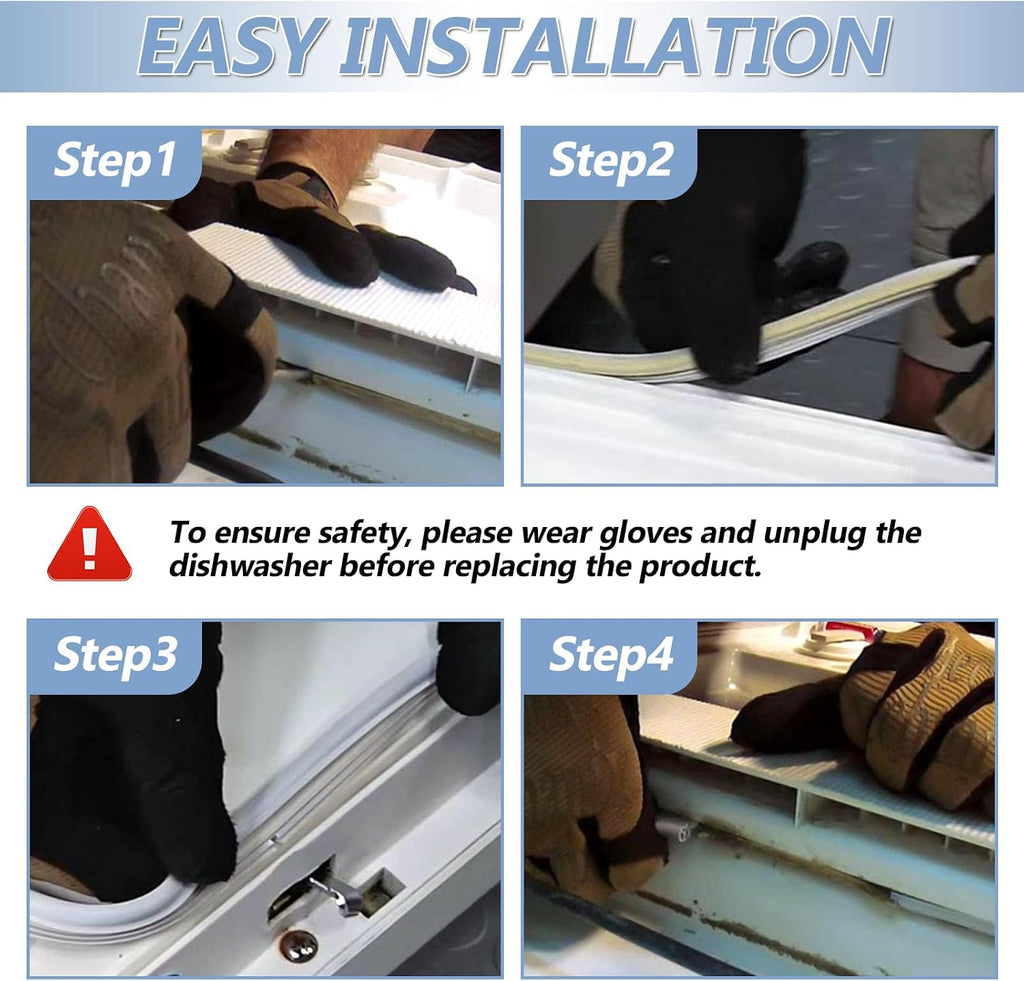 【UPGRADED】WD08X10057 Dishwasher Door Gasket Seal Kit by Cenipar Compatible with G-E Dishwasher with WD8X227 WD8X228 Dishwasher Corner Gaskets Right/Left Side Corner Baffle Replace PS263963 PS263964