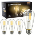 Vintage Edison LED Light Bulbs, 40W Equivalent E26 Dimmable, 4 Pack