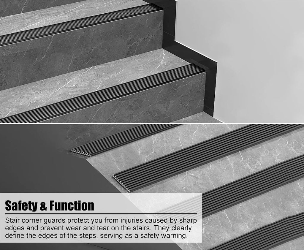 Thickened Stair Nosing Flat, Anti-Slip Step Edge Protector with Fluted