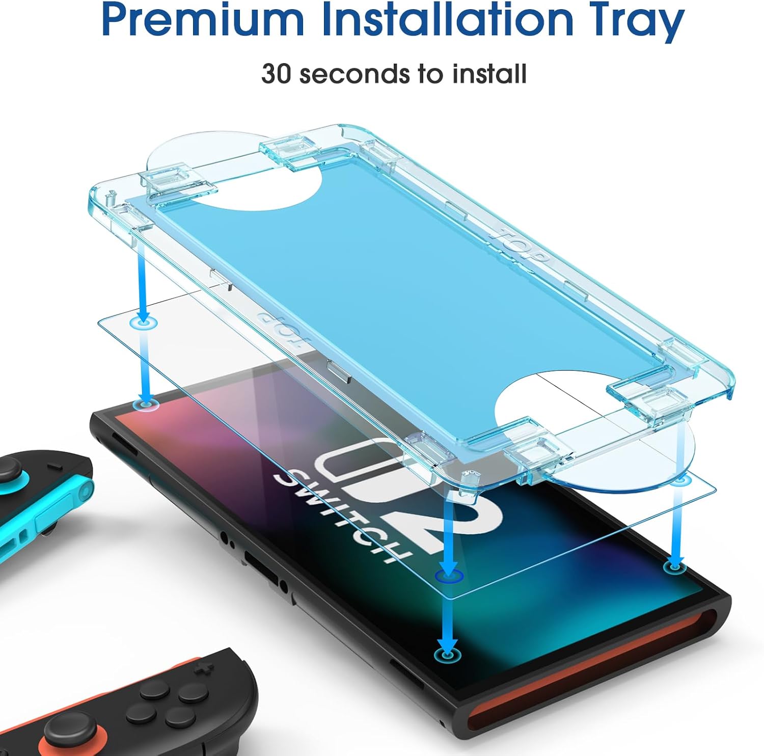 Auto-Alignment OneTouch for Nintendo Switch 2 Screen Protector [7.9''] 2025 Tempered Glass, Accessories, 30 seconds