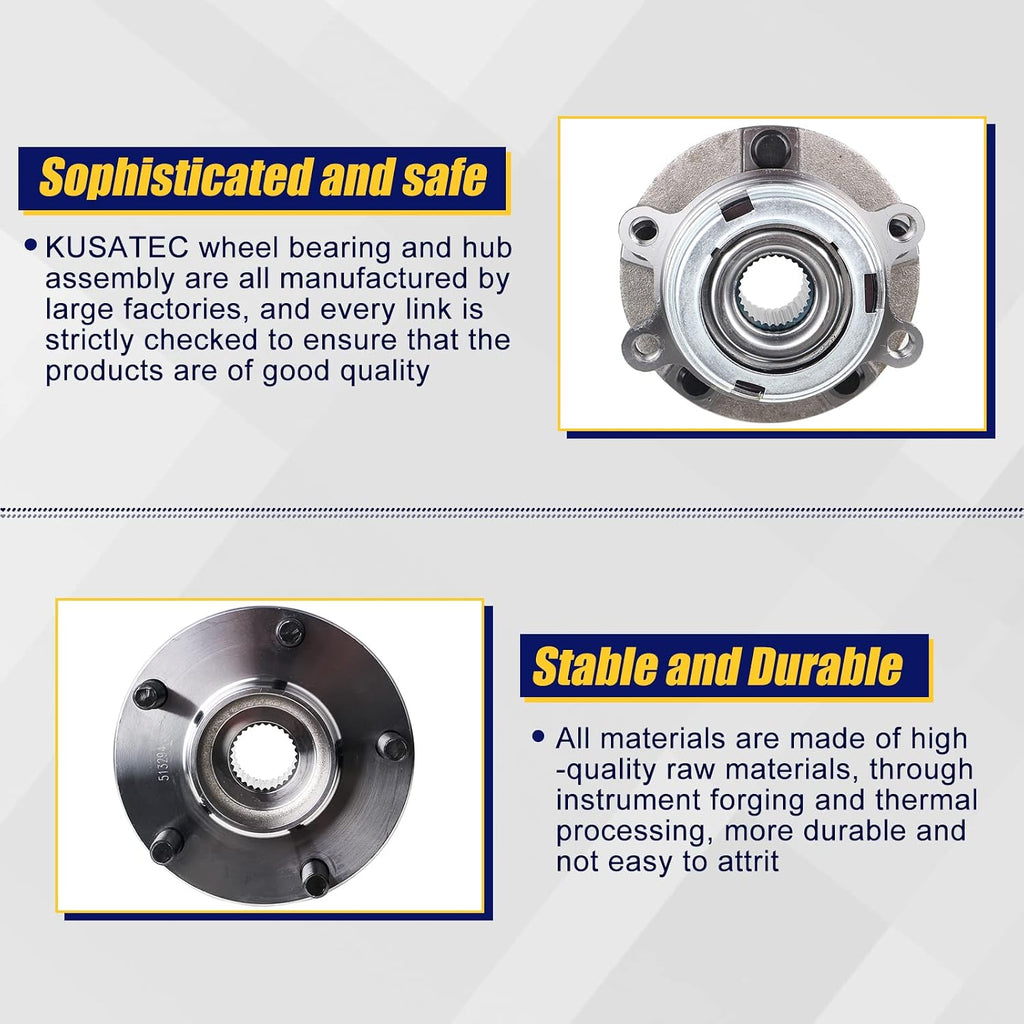 KUSATEC 513294 Front Wheel Bearing and Hub Assembly