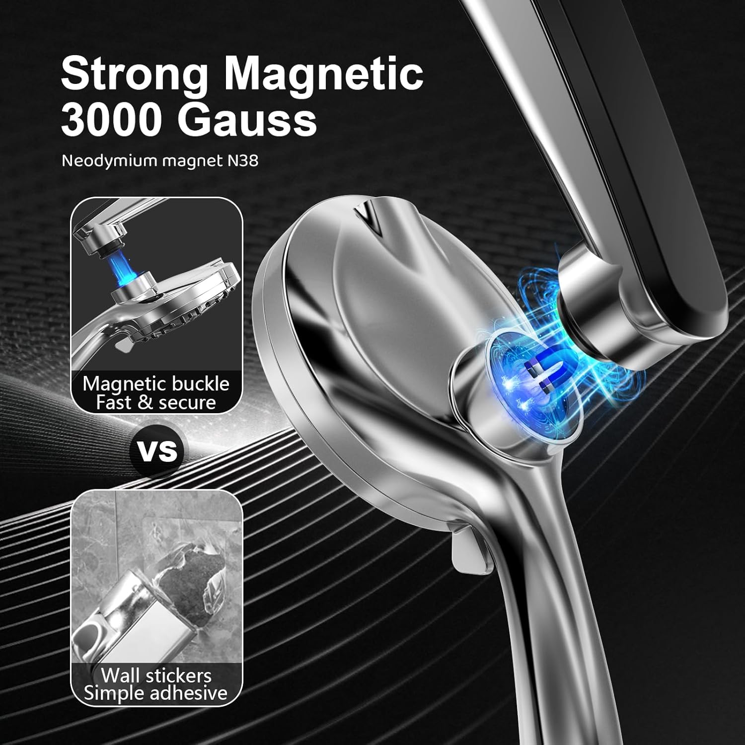 Rain Shower Head with filtered Handheld High Pressure rainfall Shower Heads with Handheld Spray Combo Adjustable