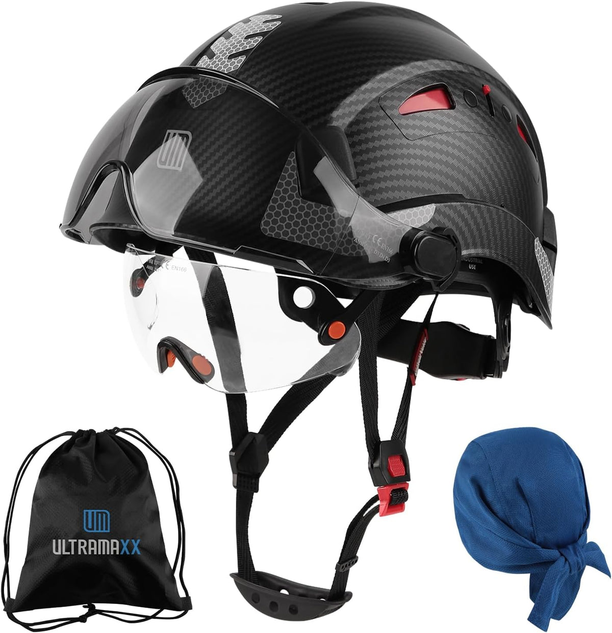 Safety Helmet with Build-in Visor, Hard Hat with Vented Design, ANSI Z89.1 Certified, Ideal for Industrial and