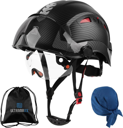 Safety Helmet with Build-in Visor, Hard Hat with Vented Design, ANSI Z89.1 Certified, Ideal for Industrial and
