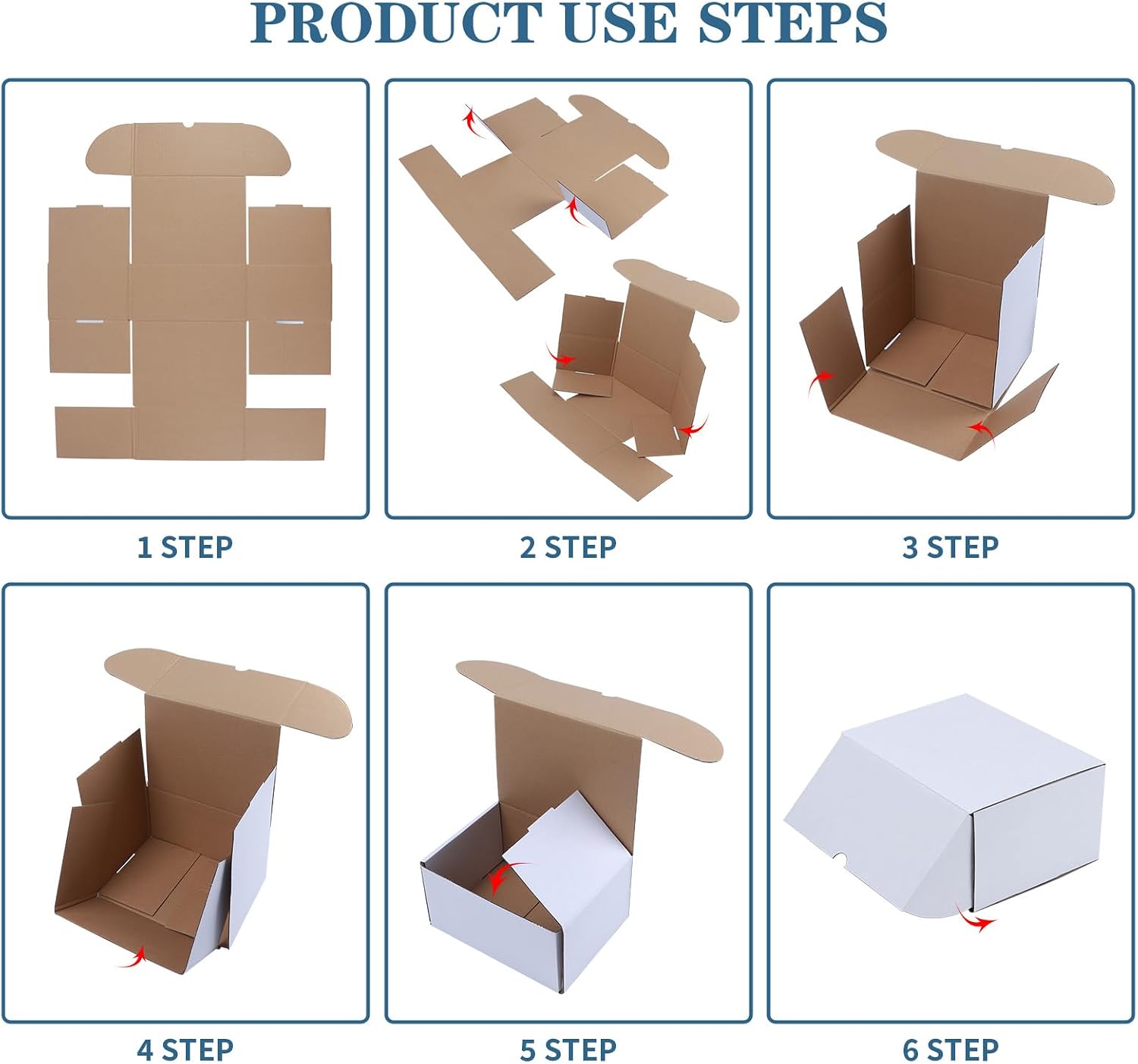 6x4x4 White Shipping Boxes Set of 40, Corrugated Cardboard Mailer Boxes for Packaging Small Business Mailing Gifts