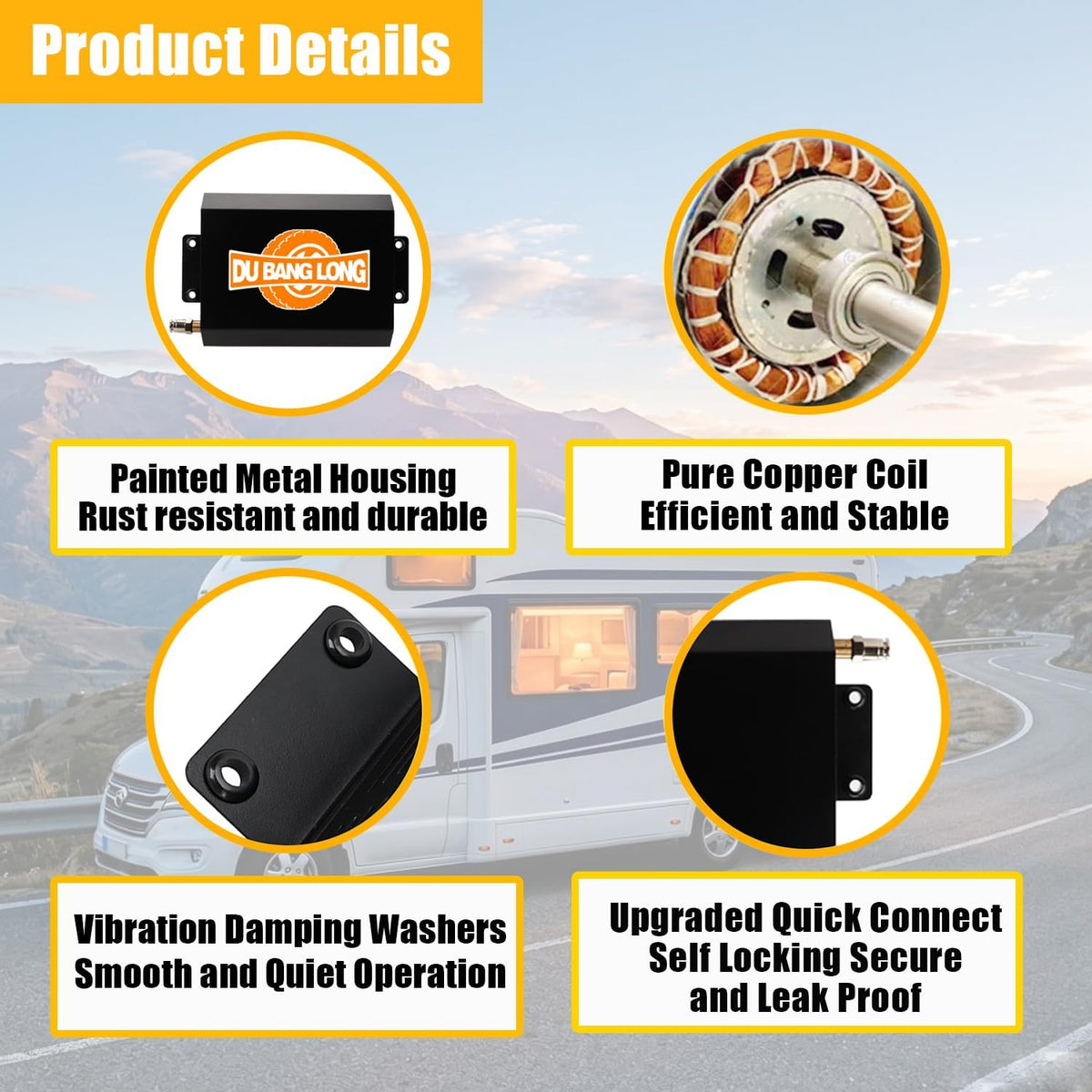 Air Bags Suspension Kit, On Board Air Compressor System with Upgraded Air Ride Compressor, Pressure Gauge, Hardware and Air Hoses, for Truck Air Suspension Control