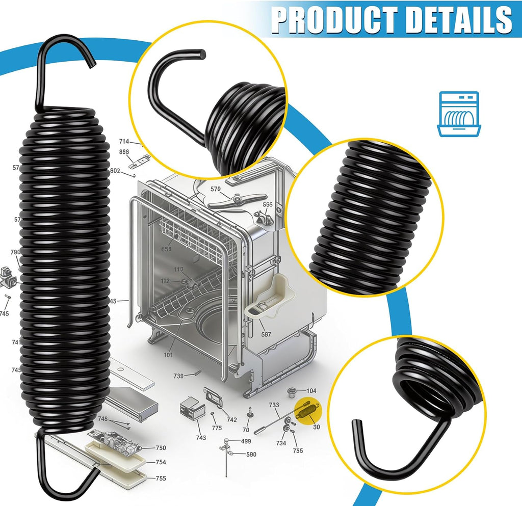 WD03X20446 Dishwasher Door Spring Compatible with GE Hotpoint (2 pcs)