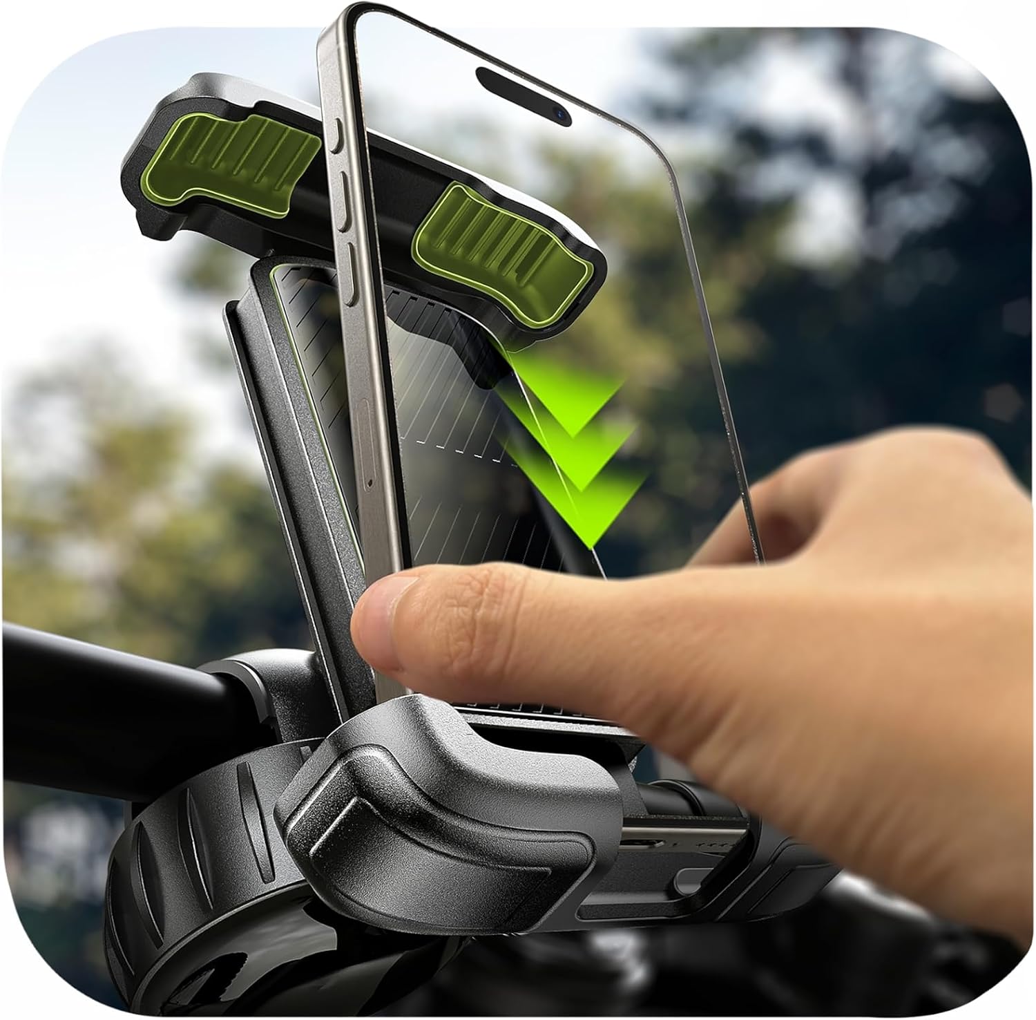 Bike Phone Holder, [Super Easy Install] Motorcycle Phone Mount Ebike Accessories Bicycle Handlebar Holder Mount Gifts