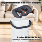 16" Flat Mop and Bucket Set with Wringer, Hands-Free