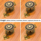 Brass Cabinet Knobs, Vintage Retro Mushroom Drawer Knobs with Backplate, Dresser Pull Handles for