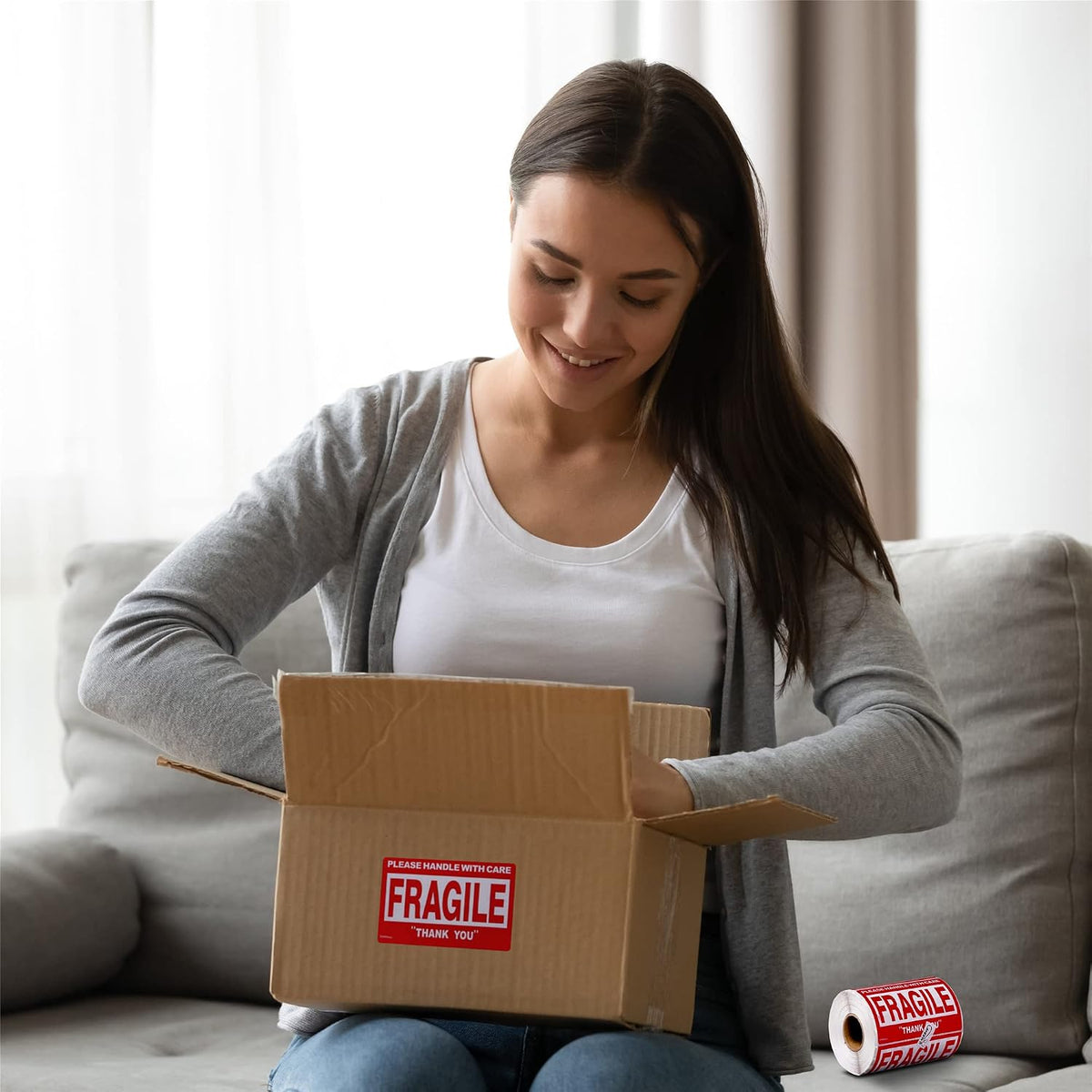 3 x 2 Inch – 500 (Pack 2) Fragile Stickers for Shipping & Moving – Easy Tear, Permanent Adhesive, Handle with Care