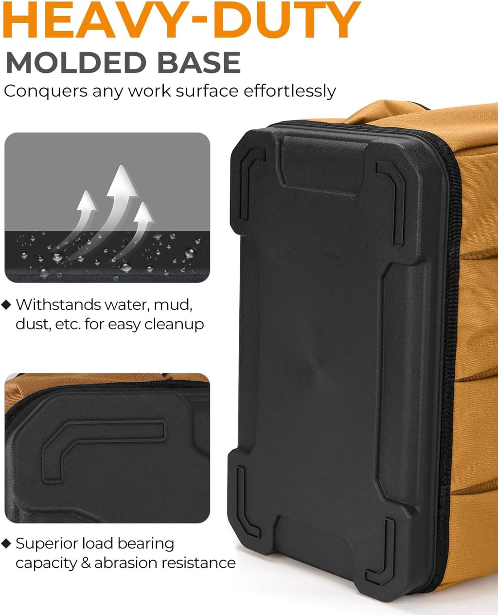 Heavy Duty Tool Bag 16-Inch, 42-Pocket Portable Empty Tool Box Organizer Storage, Anti-Collapse Toolbox Organization