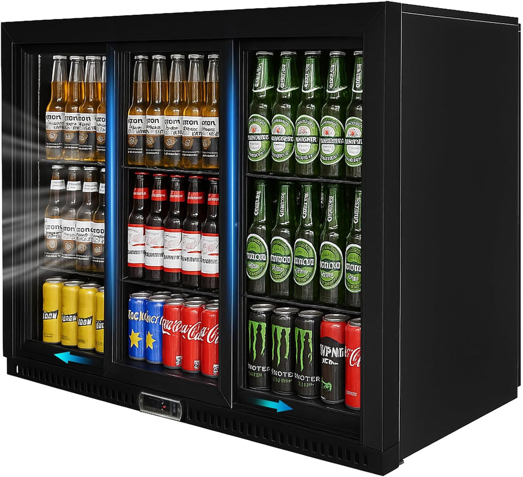 Commercial Beverage Refrigerator with 3 Sliding Glass Doors