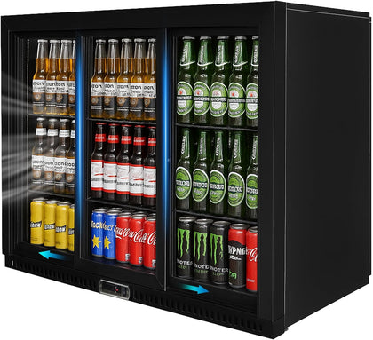 Commercial Beverage Refrigerator with 3 Sliding Glass Doors
