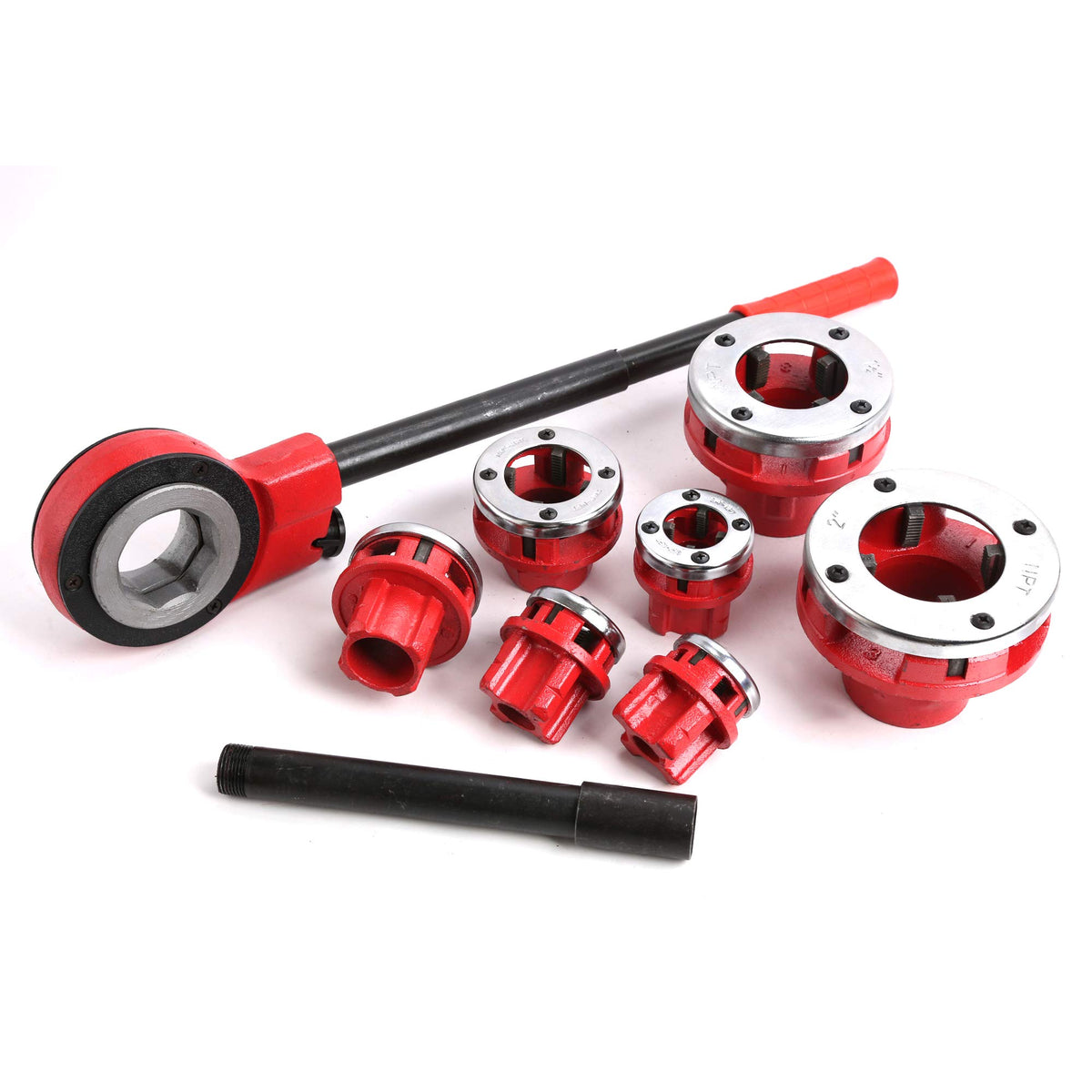 7 Size Ratchet Type Pipe Threader Threading Dies 3/8" to 2" NPT
