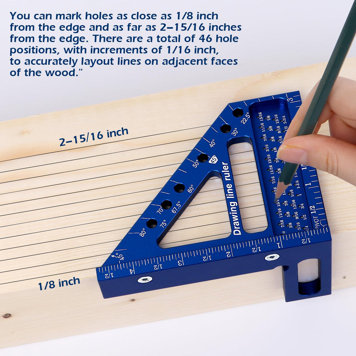 3D Multi-Angle Measuring Ruler -Precision Woodworking 3D Square Protractor