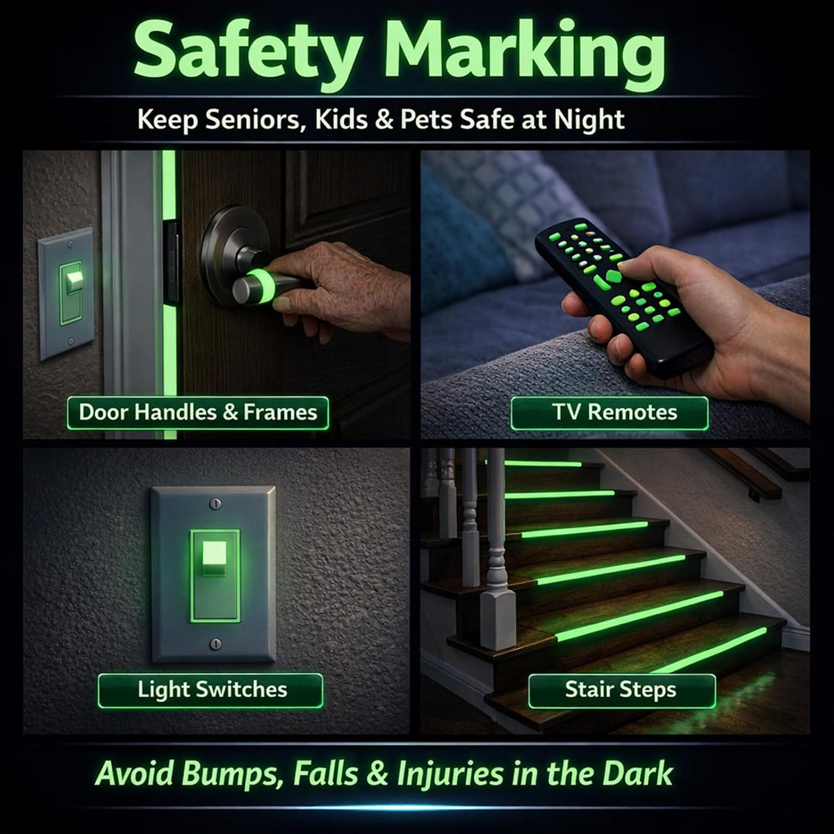 Glow in the Dark Tape 30 FT x 1 Inch, Luminous Tape for Safety and Decor