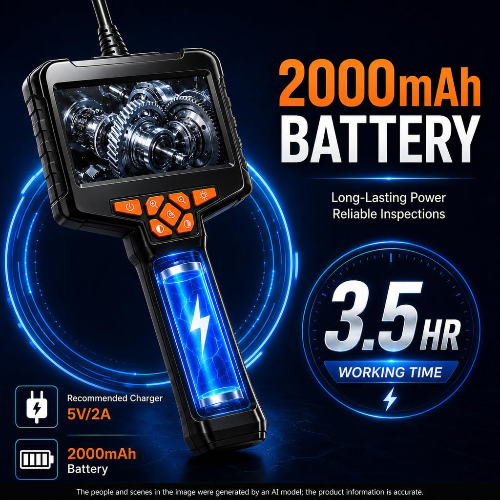 50FT Borescope Camera with Light, 4.3" Screen Inspection Camera, No WiFi