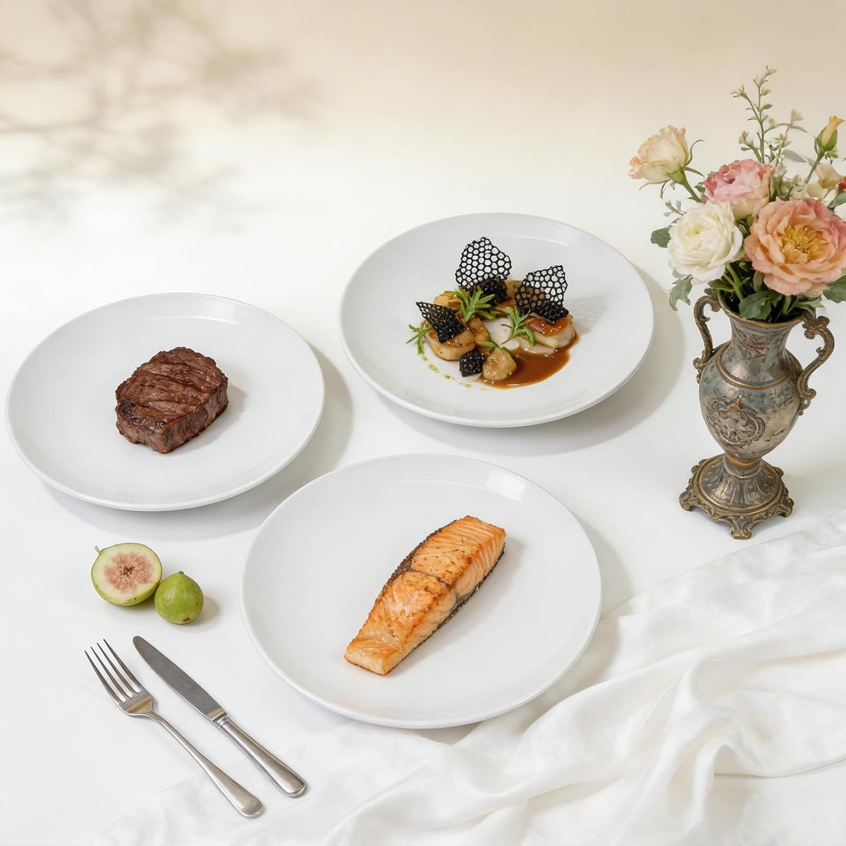 Stoneware Coupe Commercial Grade Dinnerware Bright White, Plate 6.5", Case of 36