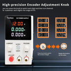DC Power Supply Variable, Bench Power Supply with Encoder Adjustment Knob,Switching Bench with 20W USB & Type-C Quick-Charge (32V 5A)