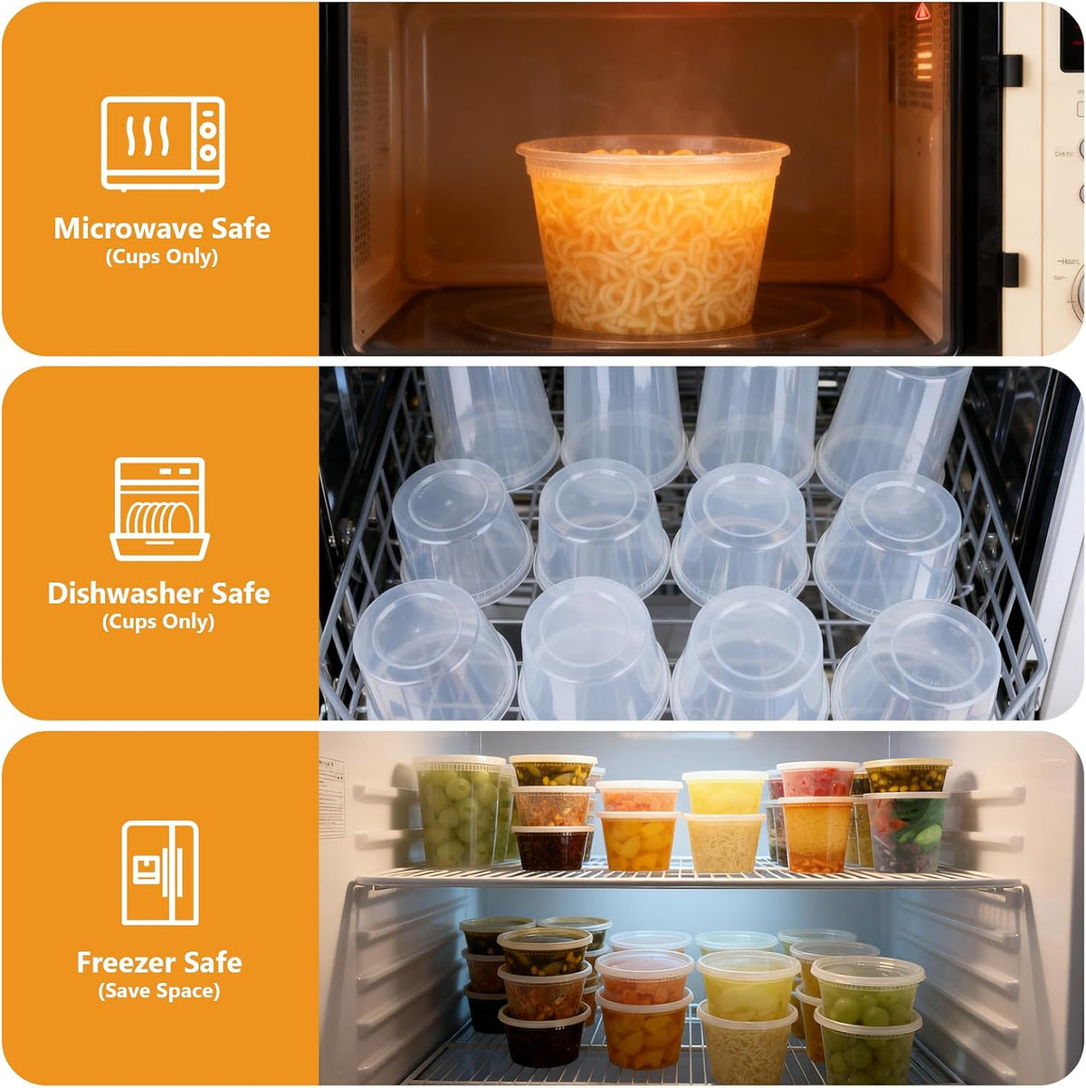 72 Sets (144-Piece) Deli Containers with Lids, 32oz X 72 Set Each