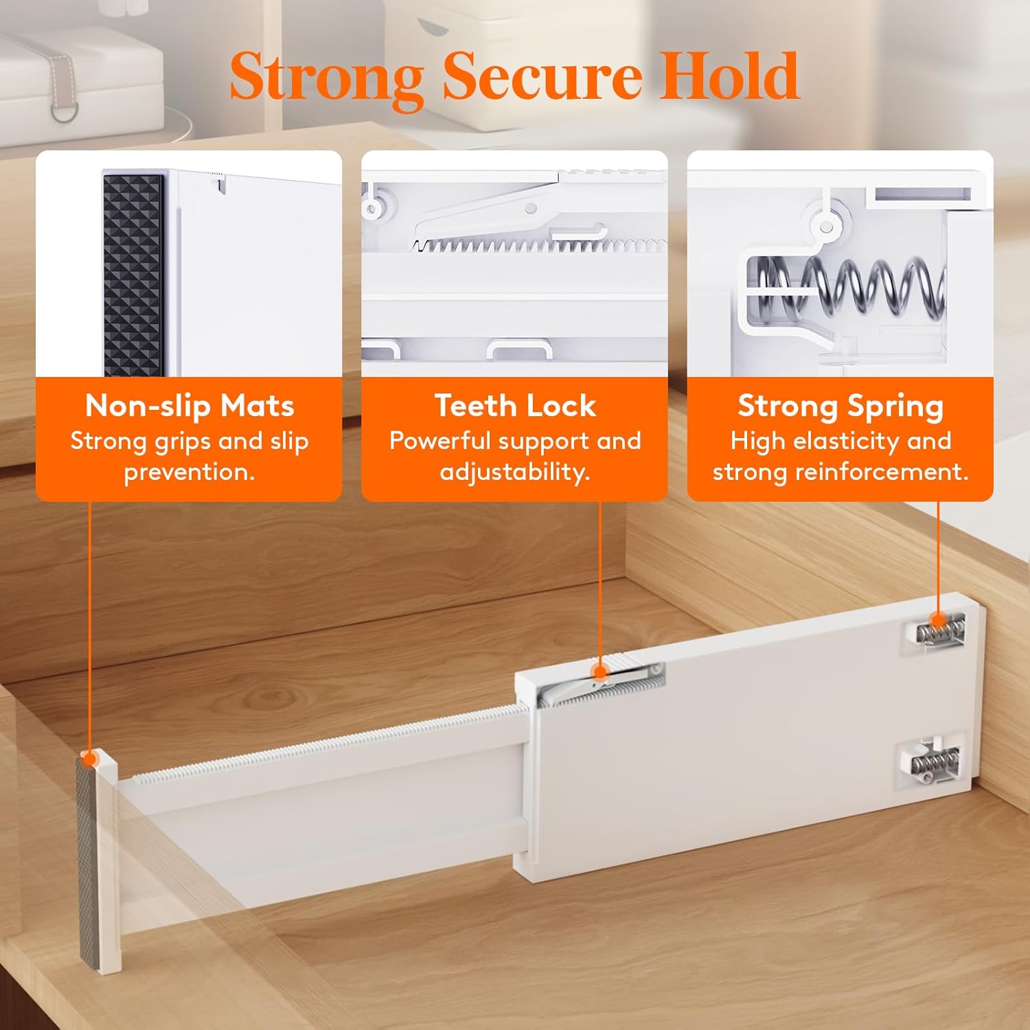 5 Pack Upgrade Drawer Dividers for Clothes, 4" High 11"-17" Adjustable Dresser Drawer Organizers, Expandable White