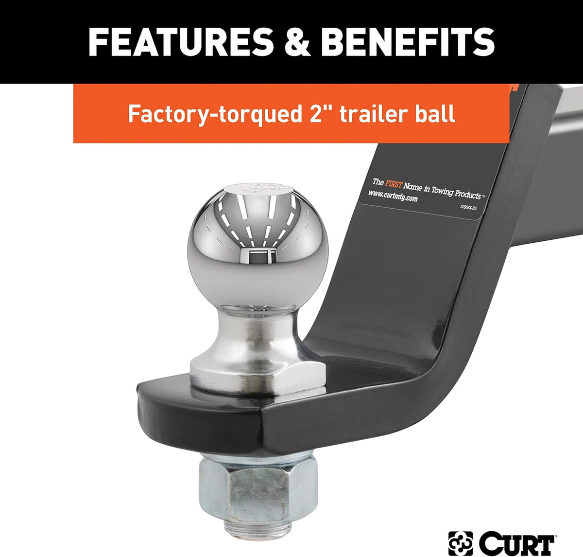 45056 Loaded Ball Mount, 2" Shank, 2" Ball, 4" Drop, 7,500 lb