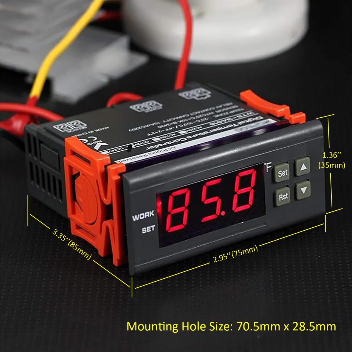 bayite DC 12V Fahrenheit Digital Temperature Controller 10A