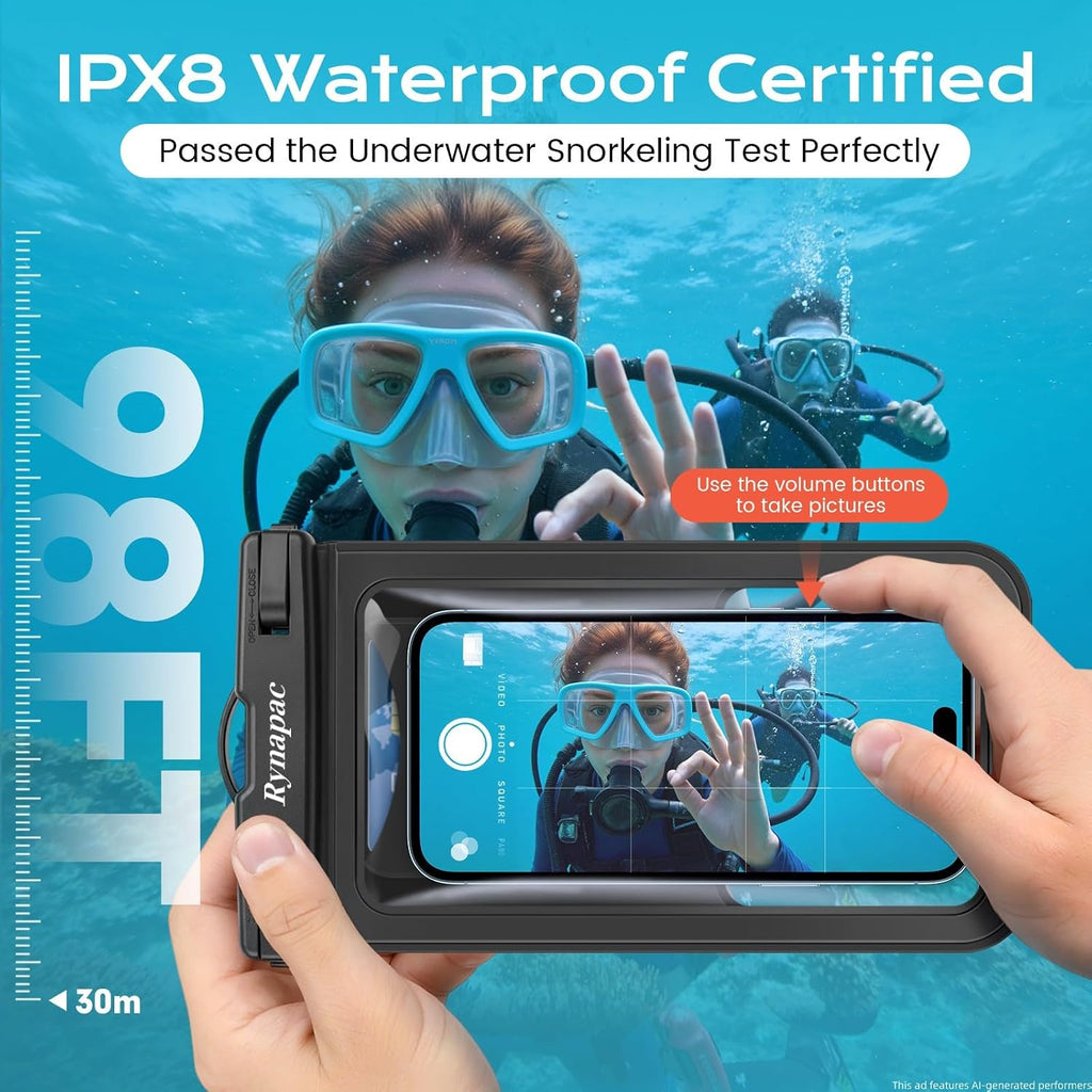 Waterproof Phone Pouch [Up to 8.5"] - 2 Pack, IPX8 Waterproof Phone Case with Lanyard for iPhone 17 16 15 Pro Max