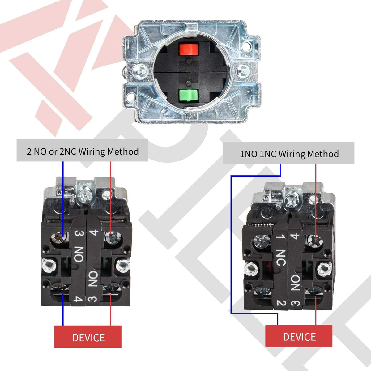 APIELE (Pack of 2) 22mm 2 Position Selector Switch Maintained 1NO XB2-10X/21 (2 Position Maintained)